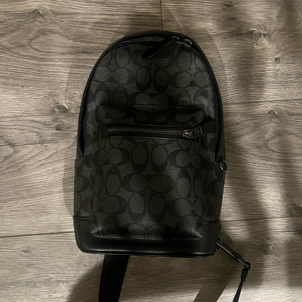 Coach Black and Gray Men's Backpack